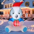 thumbnail image 2 of GOOSH Christmas Inflatables 5 FT Inflatable Dog Wearing Hat with Built-in LEDs, Cute Christmas Blow up Dog Inflatable Christmas Dog Holding Gift Box, Outdoor Christmas Decorations for Xmas Holiday, 2 of 7