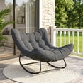 thumbnail image 2 of Outsunny Outdoor Rocking Chair, Oversized Patio Egg Chair, Dark Grey, 2 of 10