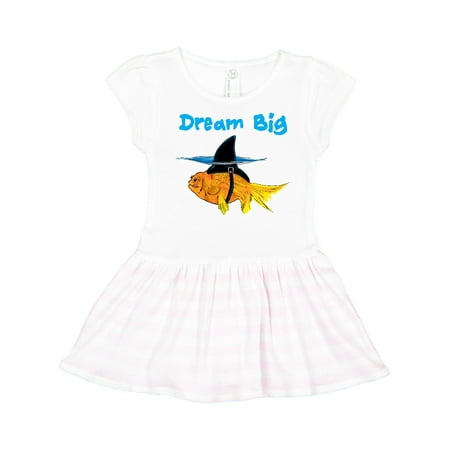 

Inktastic Dream Big Cute Goldfish with Shark Fin Gift Toddler Girl Dress