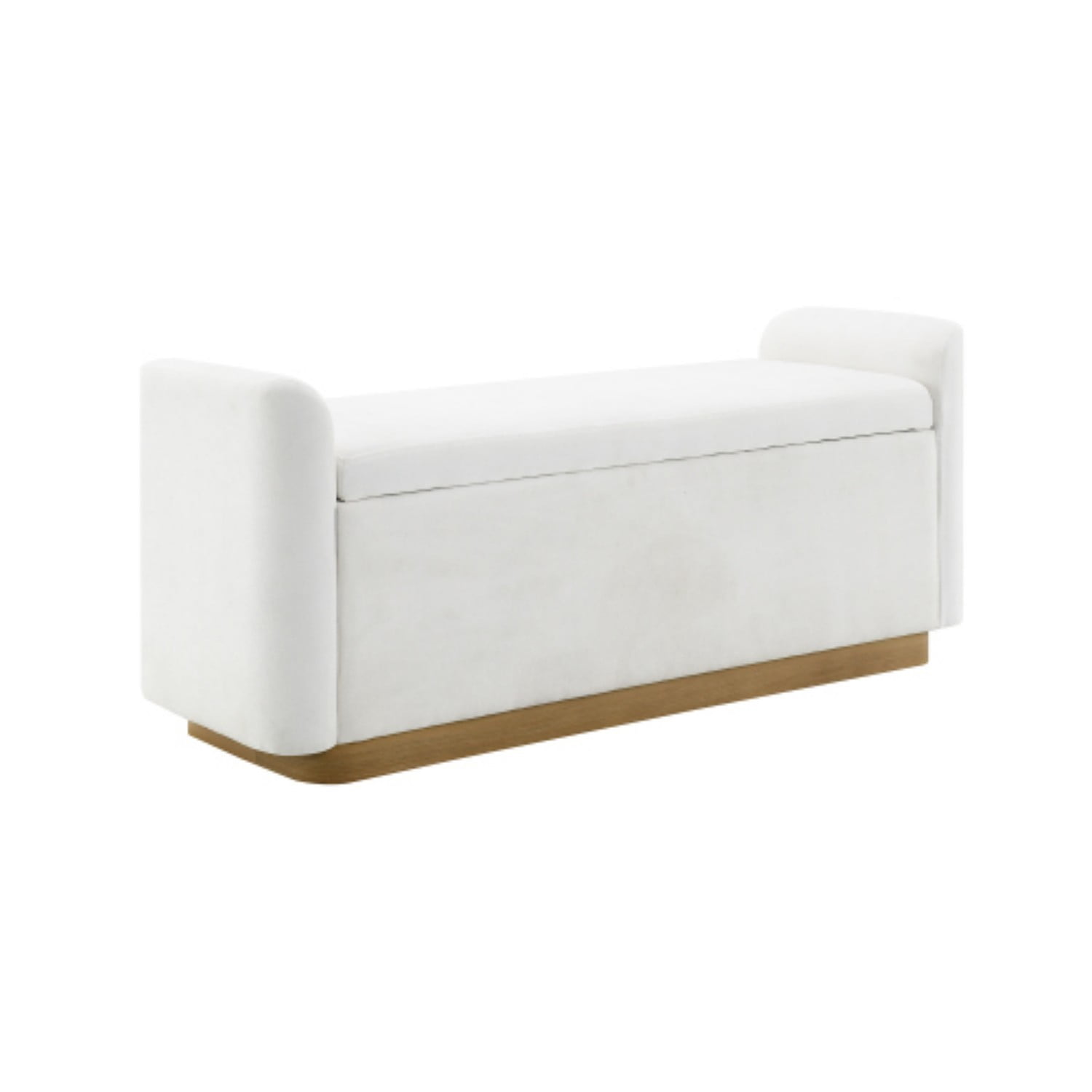 49" Storage Ottoman Bench with Safety Hinge, Upholstered Entryway Bench with Gold Metal Base, Bedroom Bench, Living Room Seating, Beige