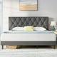 thumbnail image 1 of king size bed frame,with adjustable headboard,Sturdy frame and wooden slat supports,Non-slip and noiseless, linen fabric wrap My Lux Decor Round, 1 of 11