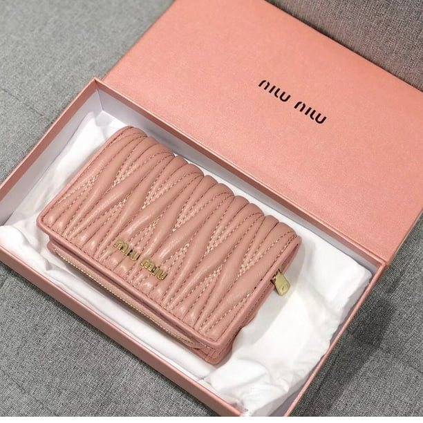 Cartera Plegable miu.miu Para Mujer Con Cremallera Tarjetero 5196