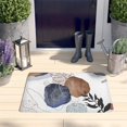 thumbnail image 2 of Blue Boho Abstract and Plant Flannel Non Slip Door Rugs,Washable Door Mats Indoor,Decorative Door Mats,Dirt-Resistant and Absorbent Doormat for Entrance,Bedroom,Kitchen,Bathroom,23.5"x16", 2 of 5