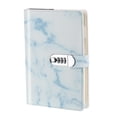 thumbnail image 1 of Unique Bargains A5 Diary with Lock, 1pcs Journal with Lock Cute Journaling Leather Notebook Journal Marble Diary, Blue, 1 of 7