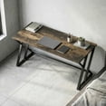 thumbnail image 6 of HOMCOM 55 Inch Computer Desk, Industrial Writing Desk with Z-Shaped Metal Leg, Study Table for Home Office, Rustic Brown, 6 of 9