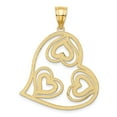 thumbnail image 3 of Auriga Fine Jewelry 14K Yellow Gold with Rhodium Hearts Inside Heart Pendant for Women, 3 of 6