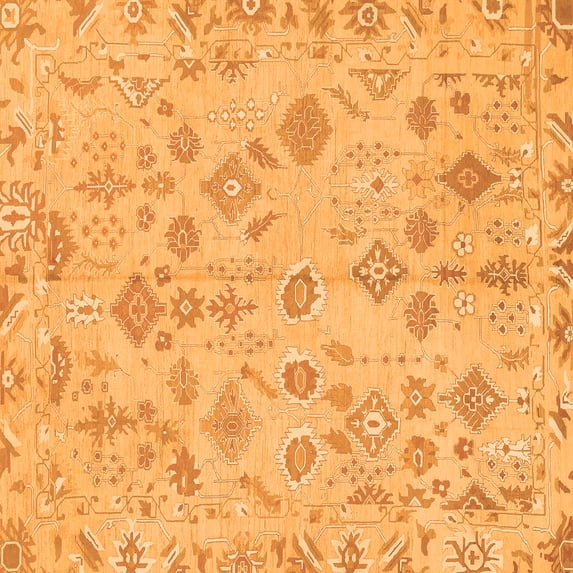 Ahgly Company Indoor Square Oriental Orange Traditional Area Rugs, 4' Square