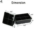 thumbnail image 2 of PULLIMORE 2 Pcs Ice Cube Trays Large Silicone Square Ice Cube Molds for Whiskey Cocktail Coffee Juice (6 Grids), 2 of 9