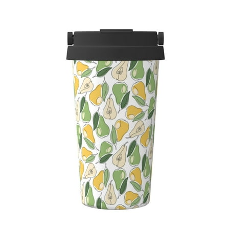 

Matuu Fruit Pears for Insulated Coffee Mug Reusable Travel Coffee Cup Spill Proof 16oz Stainless Steel Coffee Cups for Hot/Ice Coffee Tea