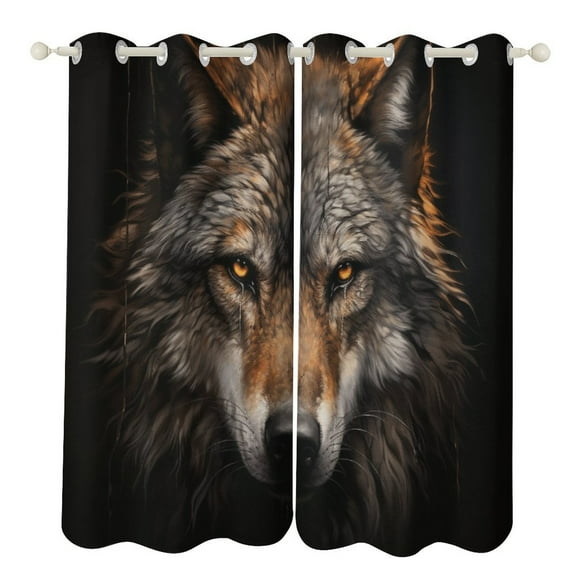 Tiger Animals Curtains Aesthetic Envrionmental Friendly Picture, Living Room Bedroom Window Drapes 2 Panel Set