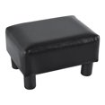 thumbnail image 4 of Modern Small Faux Leather Footstool, Rectangular Sofa Side Stool, Black, 4 of 7