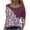 Wine, variant on Floral Print Top for Women Round Neck Long Sleeve Top Thin Loose Blouse Tops Fashion Tie Dye Top Casual Pullover Tops