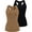 Black/Brown, variant on Attraco Women Tank Top with Shelf Bra Racerback Workout Yoga Tops Undershirt Pack of 2