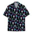 thumbnail image 2 of Retro Neon Beauty Mushroom Hawaiian Shirt For Men Vintage Tropical Mens Hawaiian Shirts Short Sleeve Button Down Shirt Men, 2 of 7