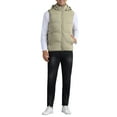 thumbnail image 2 of INSPIRE CHIC Men's Puffer Vest Warm Sleeveless Jacket with Detachable Hooded Winter Padded Vest M Khaki, 2 of 6