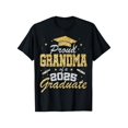 thumbnail image 1 of Camiseta "Abuela Orgullosa de un Graduado de 2025" - Tejido de algodón negro con letras doradas brillantes, birrete de graduación y diseño champán - Camiseta informal de cuello redondo y manga corta p, 1 of 6