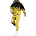 thumbnail image 5 of Hogleaql Mens Hoodie Sweatsuit 2 Piece Solid Color Relaxed Fit Pullover Hoodies Joggers Running Pant Set Sweat Winter Suits with Pockets Yellow 3XL, 5 of 7