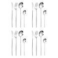 thumbnail image 1 of Juego de cubiertos de cocina Soledad 16 piezas Acero inoxidable cuchillo tenedor cuchara cucharadita Plata, 1 of 10