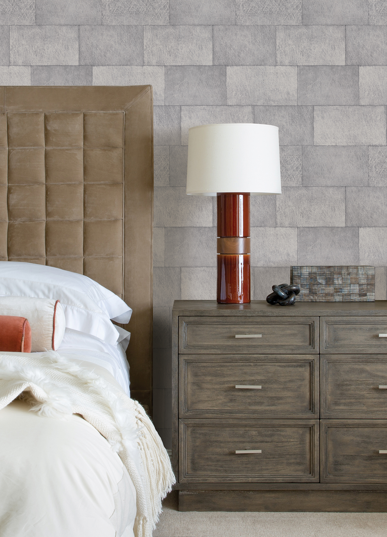 Advantage Lyell Light Grey Stone Wallpaper
