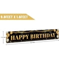 thumbnail image 2 of Large Happy Birthday Decoration Banner, Black and Gold Happy Birthday Banner Sign, Happy Birthday Party Decorations Supplies(9.8x1.6ft), 2 of 10