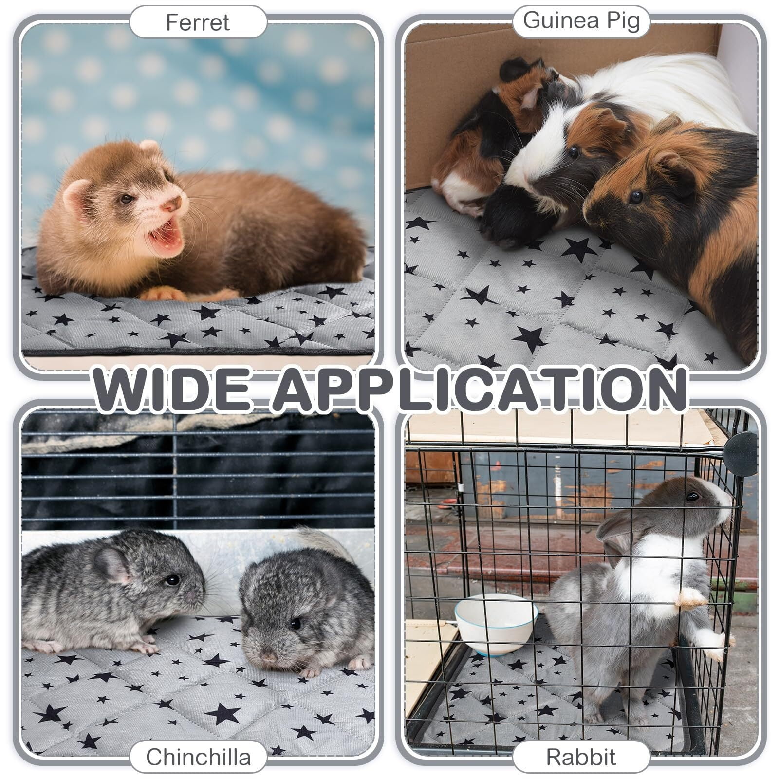 4 Pack Self Warming Cat Bed Self Heating Cat Mat Star Pattern Soft Dog Crate Pad Thermal Pet Bed Mat Anti Slip Kennel Mat Washable Dog Cat Warming Bed for Outdoor Indoor Pet (18 x 24 Inch)