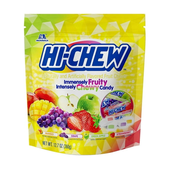 NineChef Bundle - HiChew Hi-Chew Assorted Flavors Sensationally Chewy Fruit Candy (3 bags)   1 NineChef Spoon   1 NineChef ChopStick