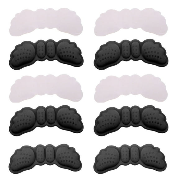 SILENRADAWN 5 Pairs Heel Cushion Pads Black Square Knitted Fabric for Footwear Accessories Daily Use High Heels Usage