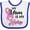 White and Royal, variant on Inktastic My Mom is My Hero Breast Cancer Awareness Boys or Girls Baby Bib