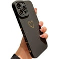 thumbnail image 5 of for iPhone 11 Pro Max Case(6.5" 2019), Side&Back Cute Plated Love Heart with Anti-Fall Lens Cameras Cover Protection Soft TPU Shockproof Anti-Fingerprint Phone Cases for Women Girls Men,Yellow, 5 of 9