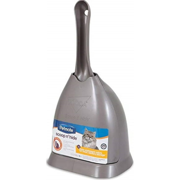 Cuchara para arena para gatos Petmate N' Hide con soporte de níquel cepillado
