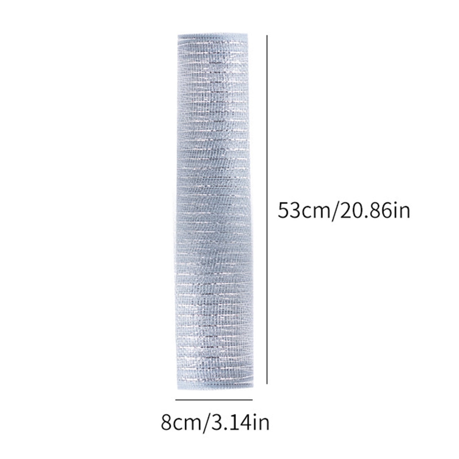 Nature Deco Mesh Ribbon with Metallic Foil, Silver, 20.8 inch x 29 feet, for Christmas Tree Wreaths