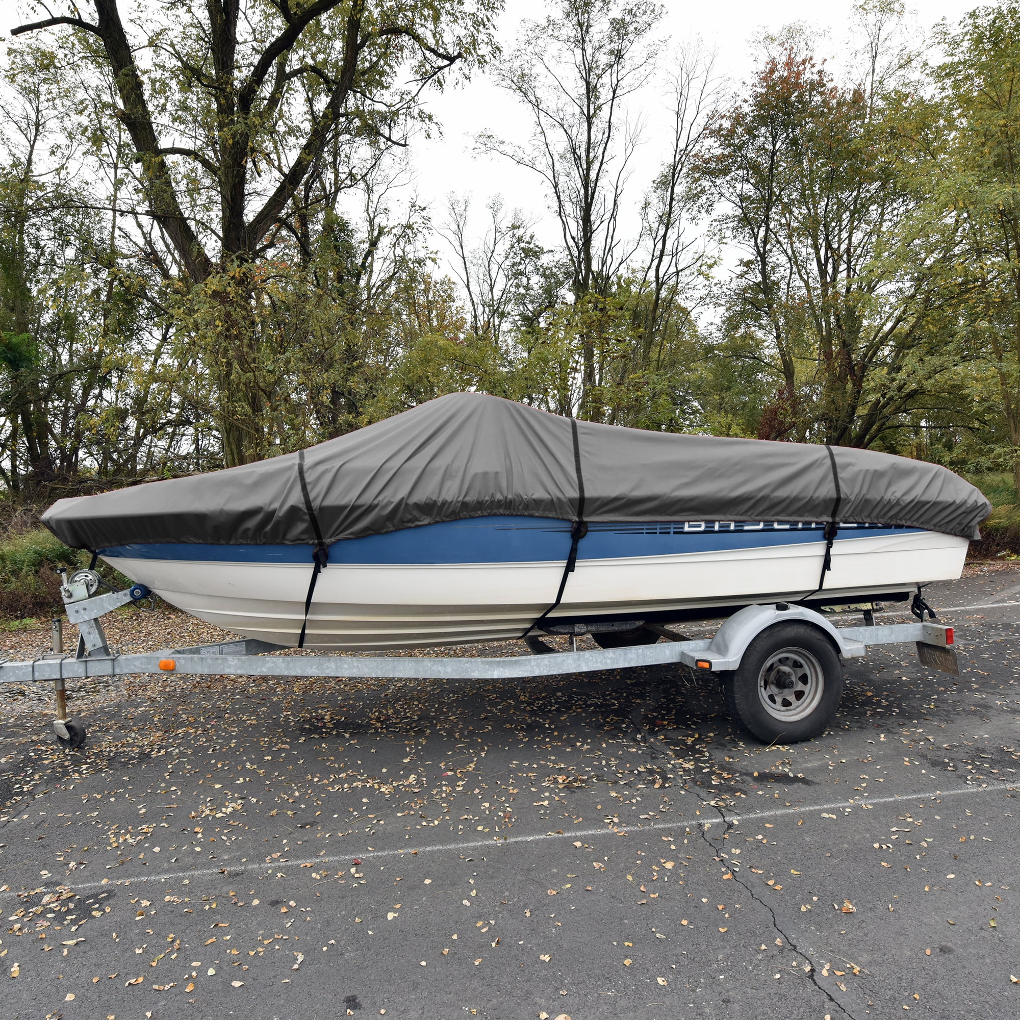 Budge American Flagship Boat Cover, Fits Center Console V-Hull Boats, Gray, 18'-20' Long (Beam Width Up to 106")