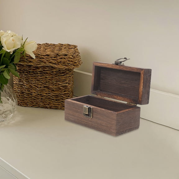 ELAYARD Small Wooden Jewelry Box for Women, Compact Trinket Storage Organizer, and Stylish, 1 Set