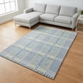thumbnail image 2 of HomeRoots 678711 9 x 12 ft. Denim Blue, Ivory & Gray Plaid Washable Machine Made Rectangle Area Rug with UV Protection, 2 of 9