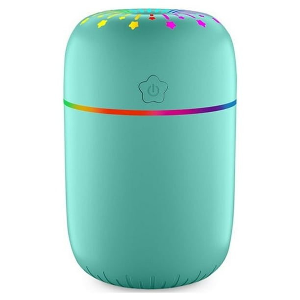 Inteprter Humidificador de aire, difusor USB portátil de modo Dual con luz nocturna colorida, generador de niebla, rociador interior silencioso Humidificadores Tipo 2 Verde