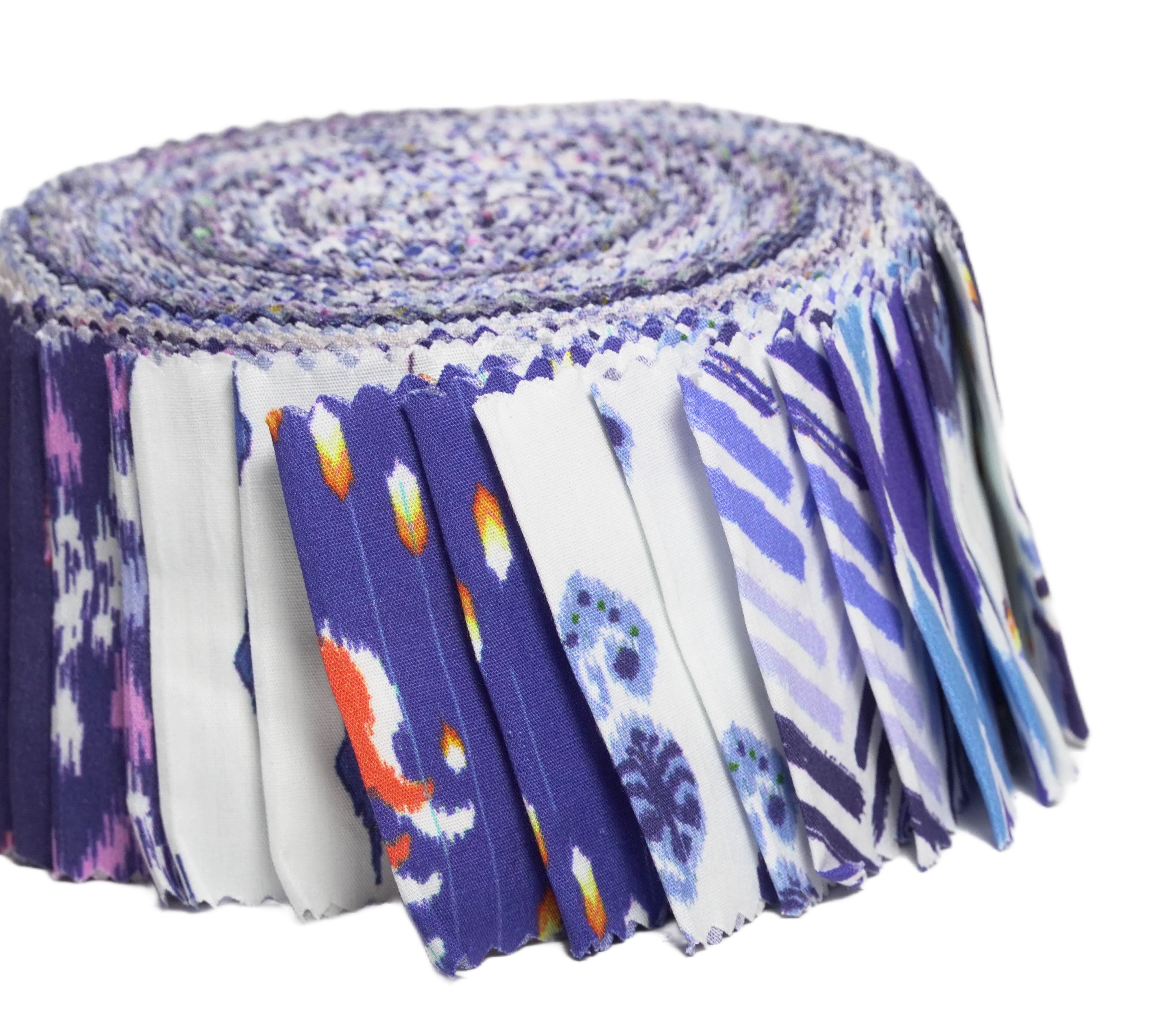 Soimoi 40Pcs Ikats Print Cotton Precut Fabrics for Quilting Craft Strips 2.5 x 42 inches Jelly Roll