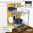 thumbnail image 6 of LYNK PROFESSIONAL 11"W x 21"D Pull Out Cabinet Organizer (2 Tier) Slide Out Pantry Shelf - Chrome, 6 of 6