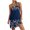 Blue Womens Summer Dress, variant on USSUMA Summer Dresses for Women 2022 Floral Printed Dress Wedding Guest Plus Size Cross Neckline Flowy Sun Dresses Casual Sleeveless Short Mini Halter Neck Beach Party Sundresses