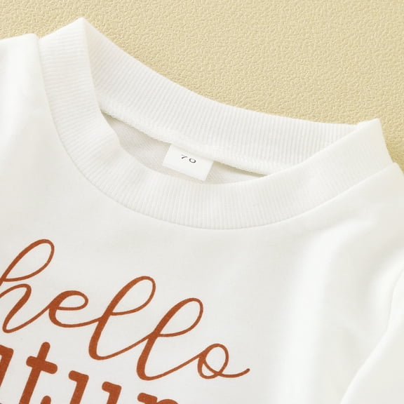 Vedolay Girl's Tops Girl's Fall Letter Print Hooded Neck Sweatshirt Long Sleeve Pullover Top,White 0-6 Months