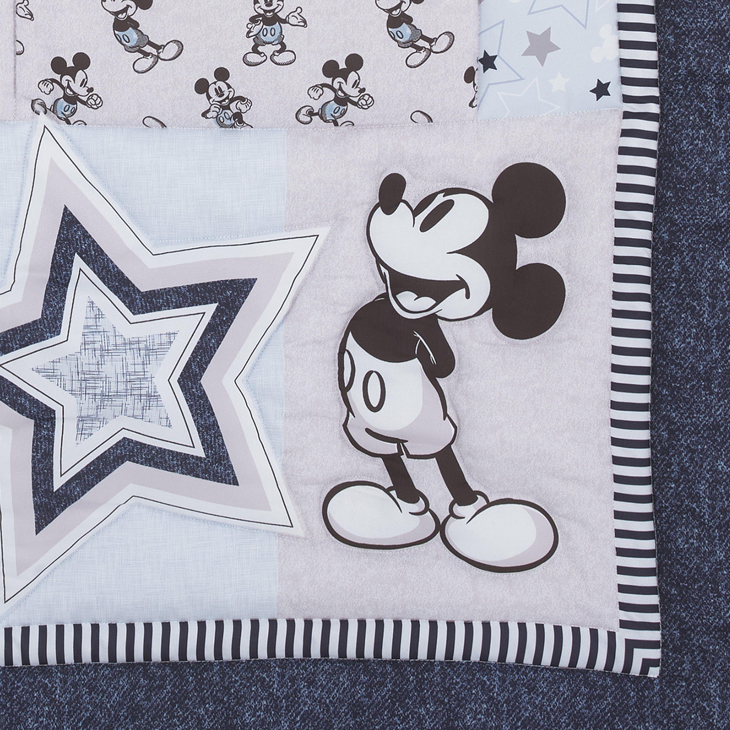 Disney Mickey Mouse 3-Piece Crib Bedding Set, Crib, Blue, Timeless Mickey Collection