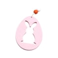 thumbnail image 3 of Adorno colgante de madera con forma de conejo de Pascua con cuerda Conejo Hueco Rosa, 3 of 9