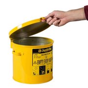 Justrite Countertop Oily Waste Can, 2 gal(8L), Yellow