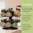 thumbnail image 7 of 16 Jar Ellington Revolving Countertop Spice Rack with Lift & Pour Caps and Spices Included, FREE Spice Refills for 5 Years: Black and Chrome, 7 of 7