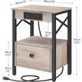 thumbnail image 2 of HOOBRO Set of 2 Farmhouse Nightstand End Table with Drawer, USB Ports and Power Outlets Bedroom Gray BG128UBZP201G1, 2 of 5