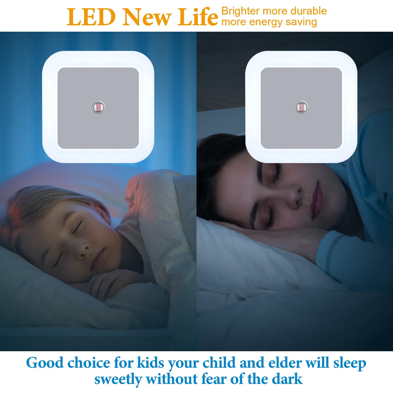 48 Pack Led Night Lights Plug Into Wall Smart Sensor Automatic Lamp Nightlights Accessories For Bedroom Bathroom Toilet Stairs Kitchen Hallway(white)