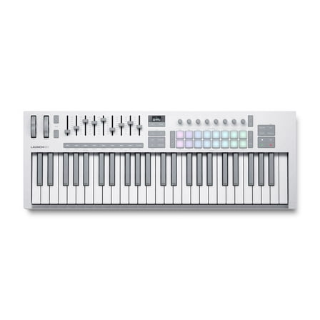 Novation Launchkey 49 MK4 Semi-Weighted USB MIDI Keyboard Controller with OLED Display - White