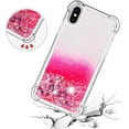 thumbnail image 5 of Compatible with iPhone X Case, iPhone Xs Case Glitter Luxury Cute Love Liquid Quicksand Clear Soft TPU Girls Women Stylish Bumper Shockproof Protective Case for iPhone X/Xs Rose YB, 5 of 12