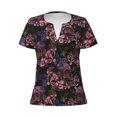 thumbnail image 3 of Naloa Orchids Flowers Print T-Shirts Short Sleeve V Neck Tees for Women Fashion Tops Trendy Lightweight Soft Casual Summer Outfits Clothes, 3 of 5