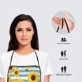 thumbnail image 6 of Wukai Blue White Striped Sunflower A Print Aprons Adjustable Bib Aprons Cooking Kitchen Chef Apron for Women and Men, 6 of 7