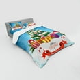 thumbnail image 3 of Christmas Duvet Cover Set, New Year Tree Surrounded by Surprise Boxes Noel Yuletide Concept Artwork Print, Bedding Set with Shams and Fitted Sheet, 3 Sizes, by Ambesonne, 3 of 3
